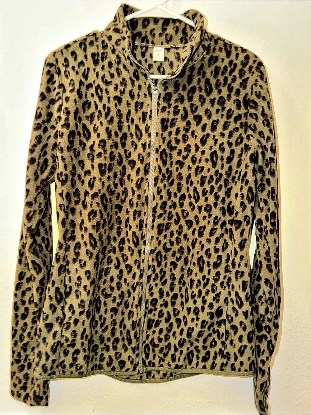 Old Navy Leopard Print Zip Jacket Size Medium Like New